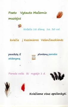 Kazimieros Valančiauskienės paveikslų iš plunksnų parodos atidarymas